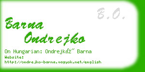 barna ondrejko business card